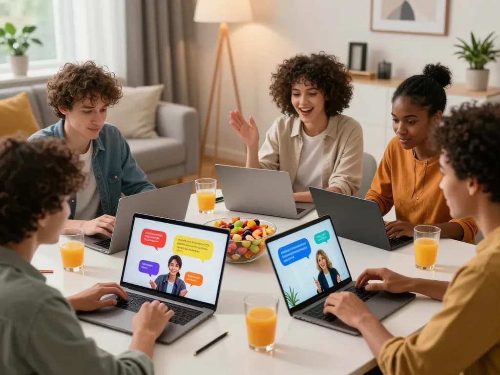 Vibrant spicy chat session among friends engaging in playful digital conversations